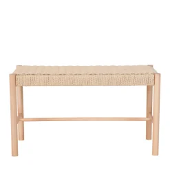 New House Nordic ABANO Banc en bois et corde tressée L80cm