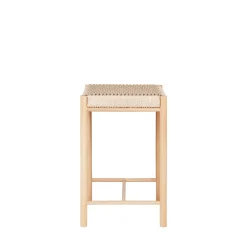 Outlet House Nordic ABANO Tabouret de bar en bois et corde H66,5cm