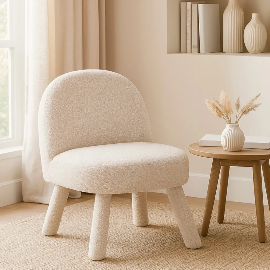 Best Drawer ABICA Fauteuil en tissu bouclette