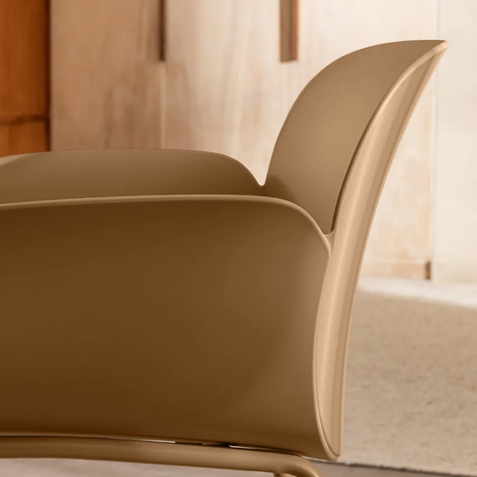 Discount Drawer ACAPULCO Lot de 4 fauteuils de table intérieur et extérieur en plastique et métal