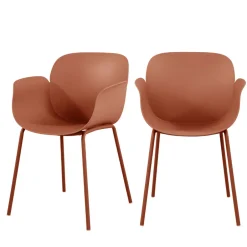 Discount Drawer ACAPULCO Lot de 4 fauteuils de table intérieur et extérieur en plastique et métal