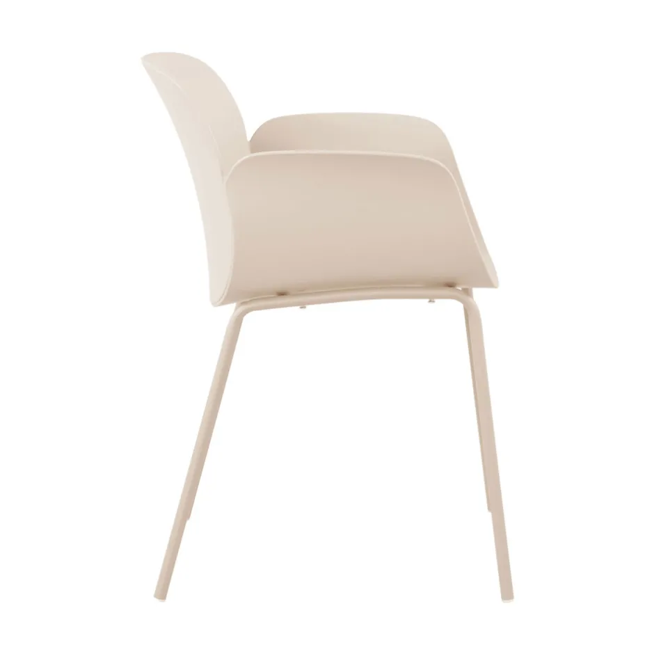 Discount Drawer ACAPULCO Lot de 4 fauteuils de table intérieur et extérieur en plastique et métal