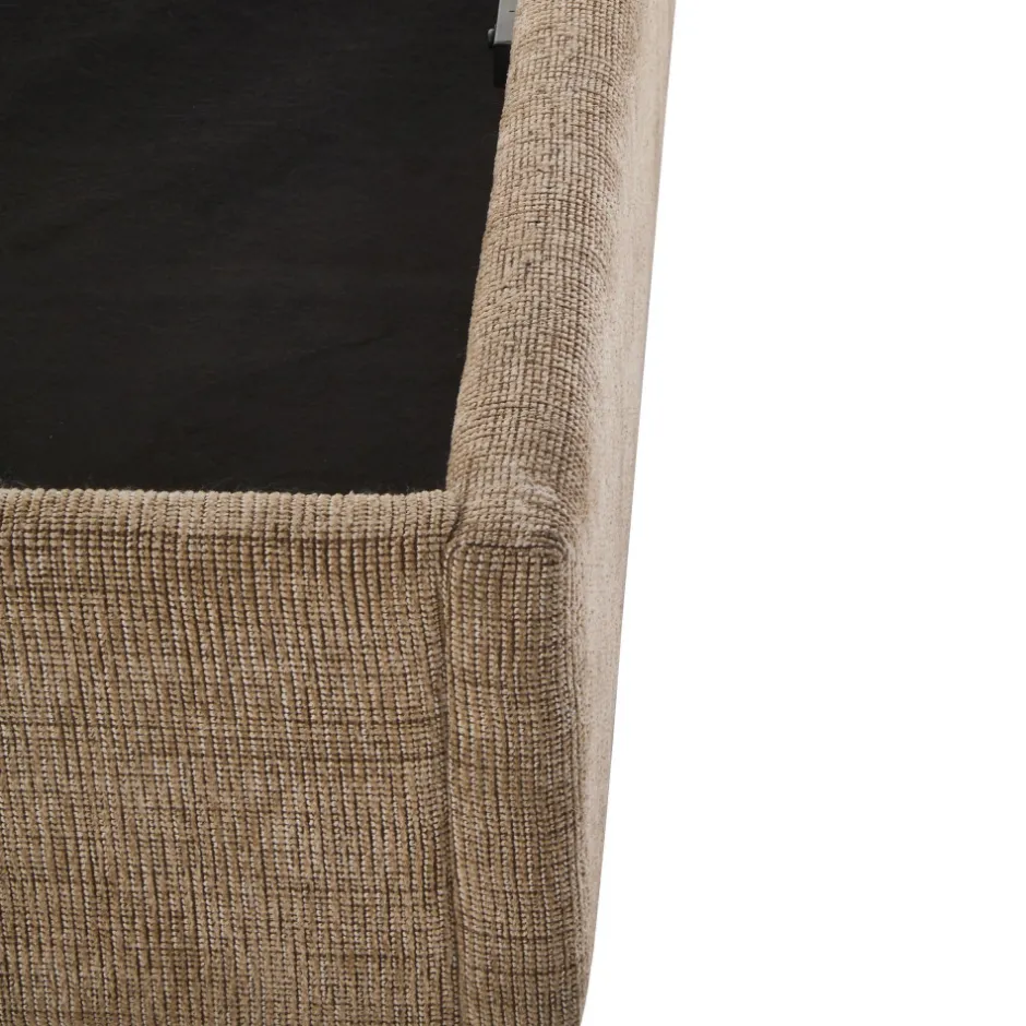 Discount Drawer ACARA Lit coffre matelassé en tissu 140x190cm