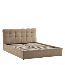 Discount Drawer ACARA Lit coffre matelassé en tissu 160x200cm