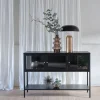Clearance No name ADARE Buffet 3 portes en verre trempé et métal L132cm
