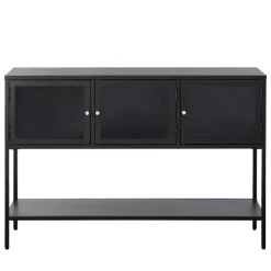 Clearance No name ADARE Buffet 3 portes en verre trempé et métal L132cm