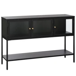 Clearance No name ADARE Buffet 3 portes en verre trempé et métal L132cm