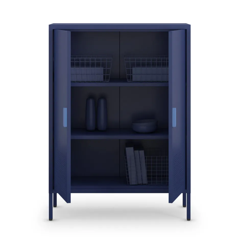 Clearance Drawer ADEL Buffet haut 2 portes en métal H110cm