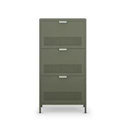 Discount Drawer ADEL Meuble à chaussures 3 portes en métal H120cm