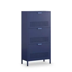 Discount Drawer ADEL Meuble à chaussures 3 portes en métal H120cm