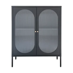 Online House Nordic ADELAIDE Buffet 2 portes en verre et métal L90cm