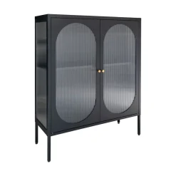 Online House Nordic ADELAIDE Buffet 2 portes en verre et métal L90cm