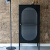 House Nordic ADELAIDE Petit meuble de rangement en verre et métal H50cm