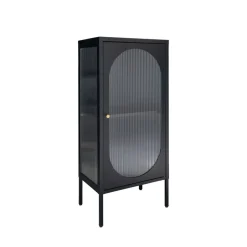 House Nordic ADELAIDE Petit meuble de rangement en verre et métal H50cm