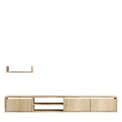 Discount Drawer AIRO Meuble TV suspendu 3 portes en bois L180cm