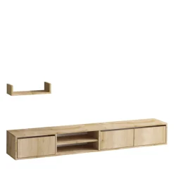 Discount Drawer AIRO Meuble TV suspendu 3 portes en bois L180cm