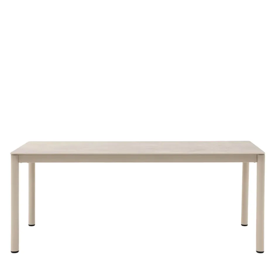 Outlet House Nordic ALCUDIA Table à manger 8 personnes en céramique et métal