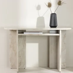 Venture Home ALESUND Console aux bords arrondis effet marbre L120cm