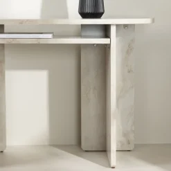 Venture Home ALESUND Console aux bords arrondis effet marbre L120cm