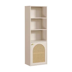 New Drawer ALI Colonne de rangement suspendue en bois et cannage H135cm