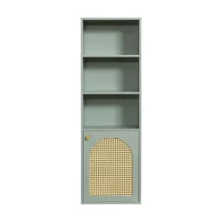 New Drawer ALI Colonne de rangement suspendue en bois et cannage H135cm