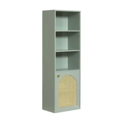 New Drawer ALI Colonne de rangement suspendue en bois et cannage H135cm