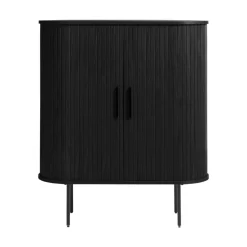 Best No name ALICIA Buffet haut aux angles arrondis en bois et métal H118cm
