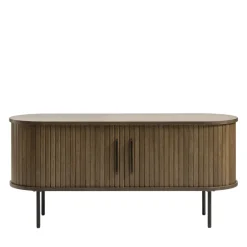 New No name ALICIA Meuble tv 2 portes aux angles arrondis en bois et métal L120cm