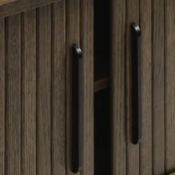 New No name ALICIA Meuble tv 2 portes aux angles arrondis en bois et métal L120cm