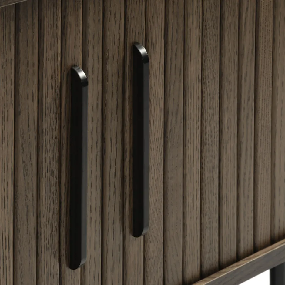 New No name ALICIA Meuble tv 2 portes aux angles arrondis en bois et métal L120cm