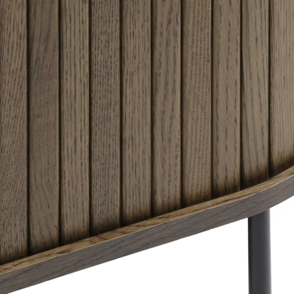 New No name ALICIA Meuble tv 2 portes aux angles arrondis en bois et métal L120cm