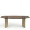 Outlet Drawer ALTY Table à manger 8 personnes en verre et pieds bois vert