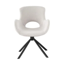 Outlet House Nordic AMORIM Chaise de bureau en tissu bouclette et métal