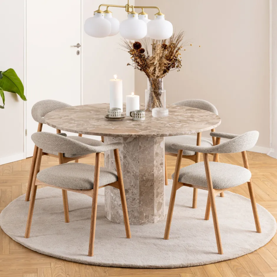 Drawer ANABATE Lot de 2 fauteuils de table en tissu et bois