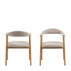 Drawer ANABATE Lot de 2 fauteuils de table en tissu et bois