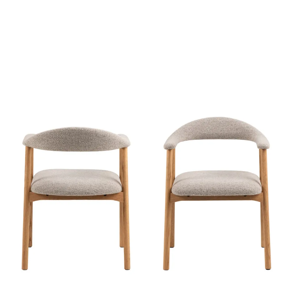 Drawer ANABATE Lot de 2 fauteuils de table en tissu et bois