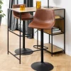 Online Drawer ANARTIA Tabouret de bar réglable en simili et métal H61-83cm
