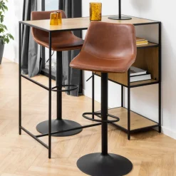 Online Drawer ANARTIA Tabouret de bar réglable en simili et métal H61-83cm