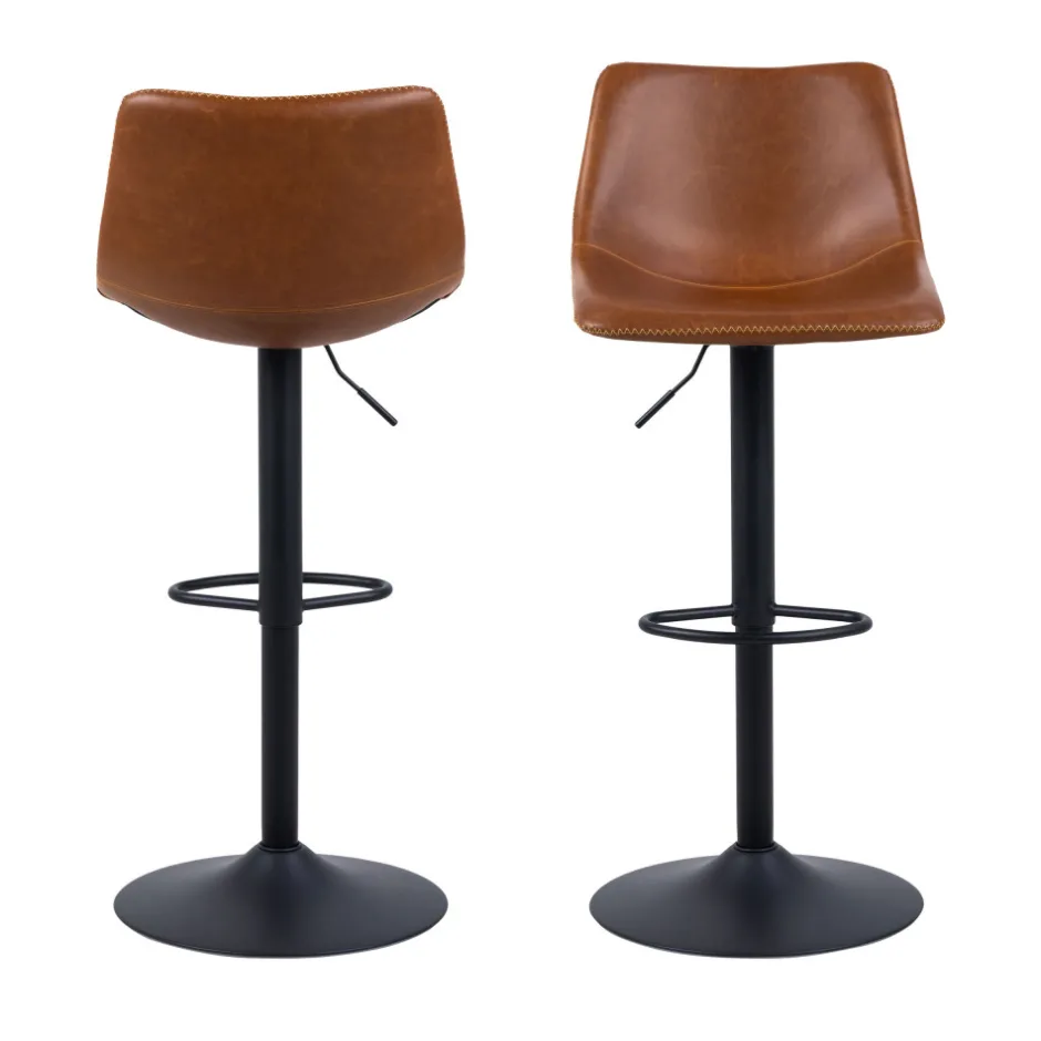 Online Drawer ANARTIA Tabouret de bar réglable en simili et métal H61-83cm