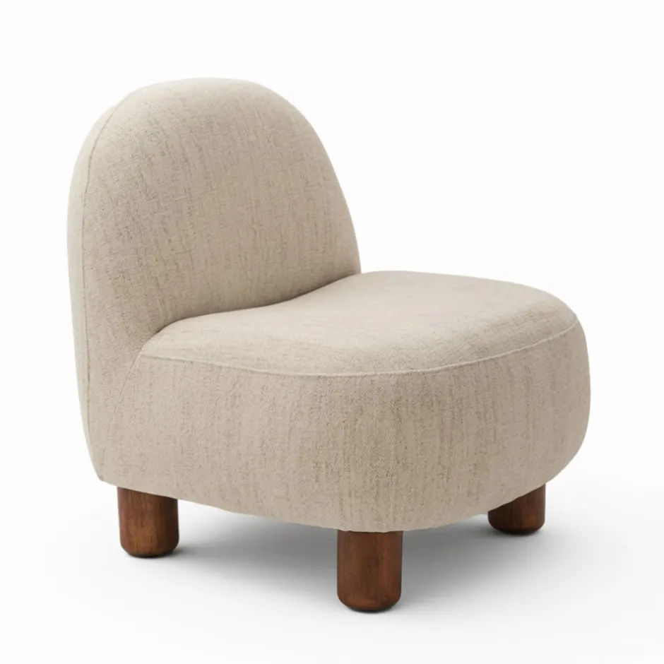 Hot Drawer AREN Fauteuil en tissu chenille et bois