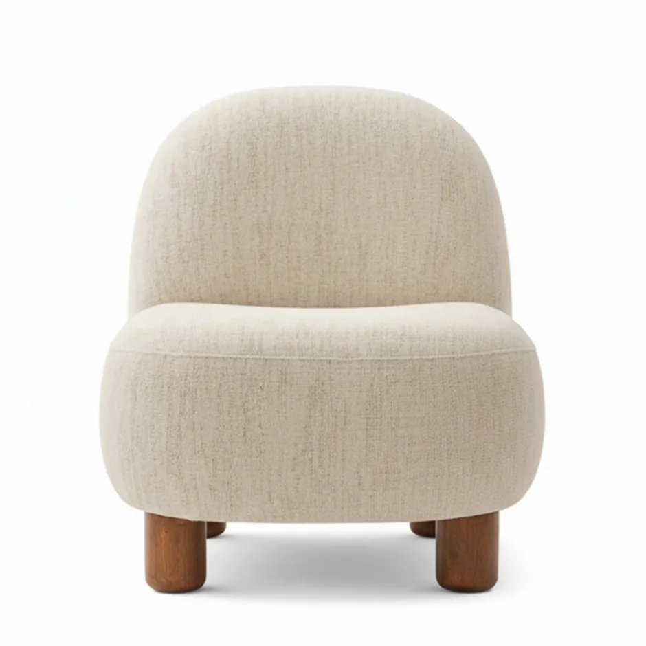 Hot Drawer AREN Fauteuil en tissu chenille et bois