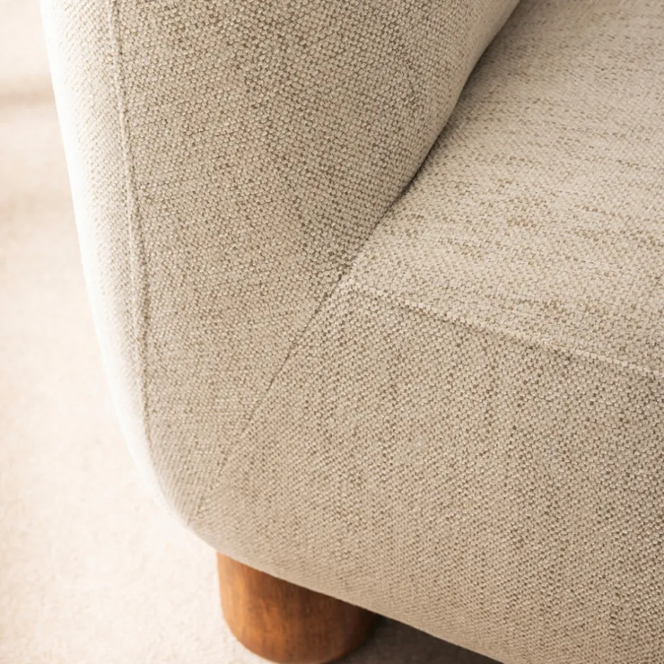 Hot Drawer AREN Fauteuil en tissu chenille et bois