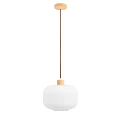 Sale House Nordic ARGALO Suspension ronde en verre et bois ø30cm