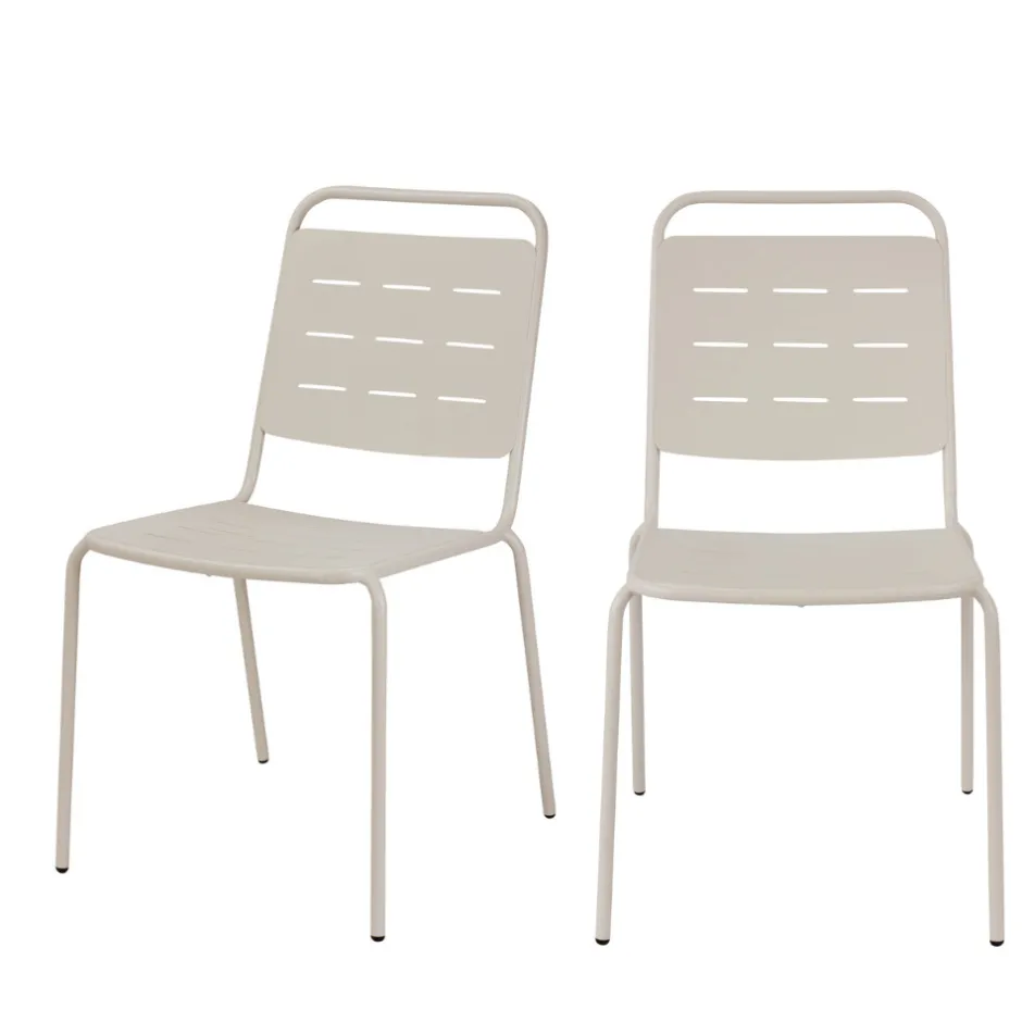 Best Drawer ARIA Lot de 4 chaises de jardin en métal