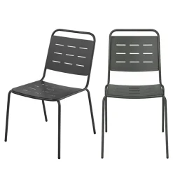 Best Drawer ARIA Lot de 4 chaises de jardin en métal