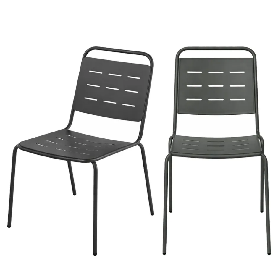 Best Drawer ARIA Lot de 4 chaises de jardin en métal