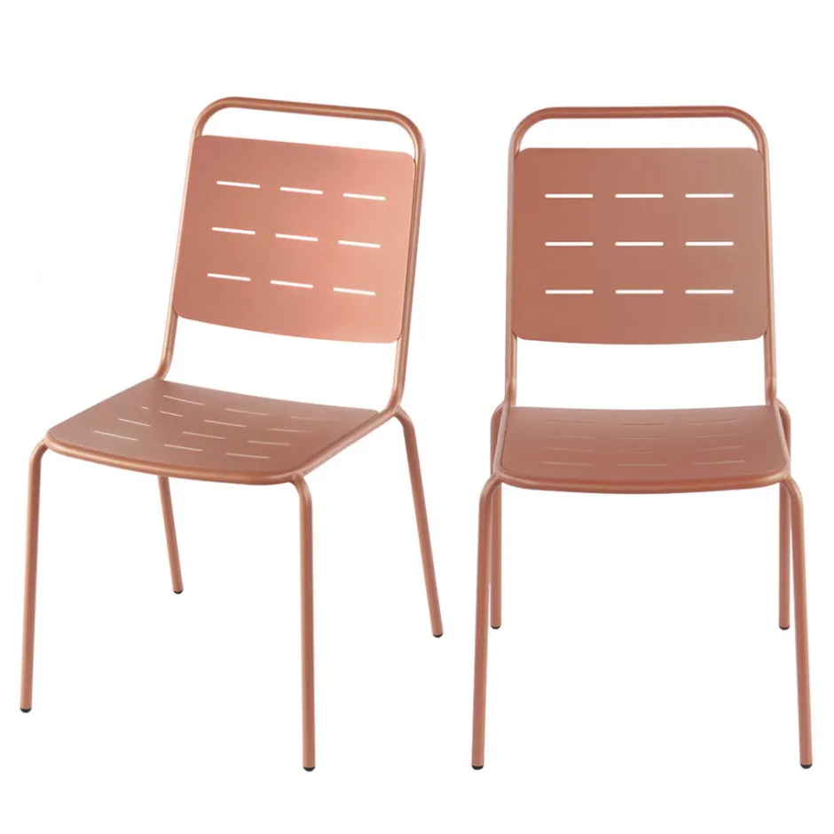 Best Drawer ARIA Lot de 4 chaises de jardin en métal