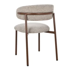 New Drawer ARIA Lot de 2 chaises en tissu pieds effet bois foncé