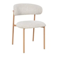 Best Drawer ARIA Lot de 2 chaises en tissu pieds effet bois clair