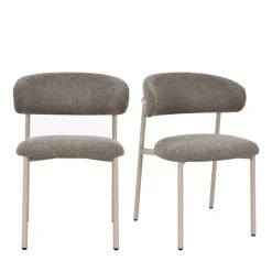 Best Drawer ARIA Lot de 2 chaises en tissu pieds beiges